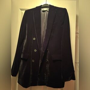 Zara Classic Suede Black Blazer